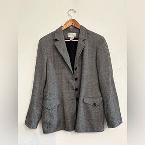 Talbots Black & White Houndstooth Blazer